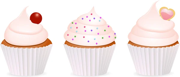 Conjunto de cupcakes —  Vetores de Stock