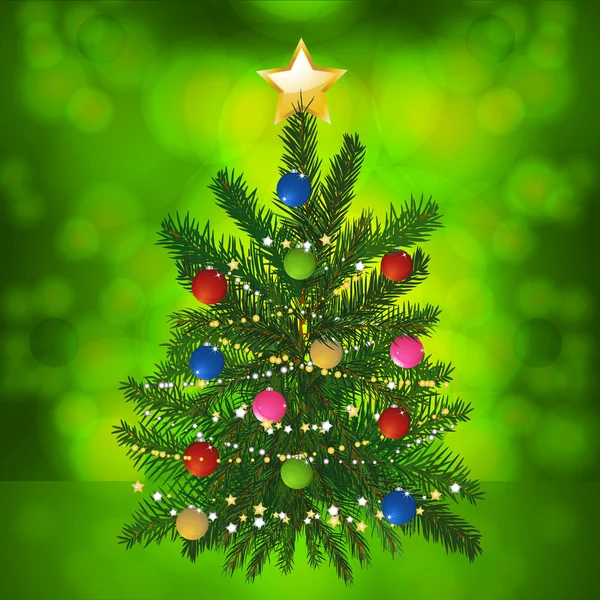 Glowing Christmas tree — Stock Vector