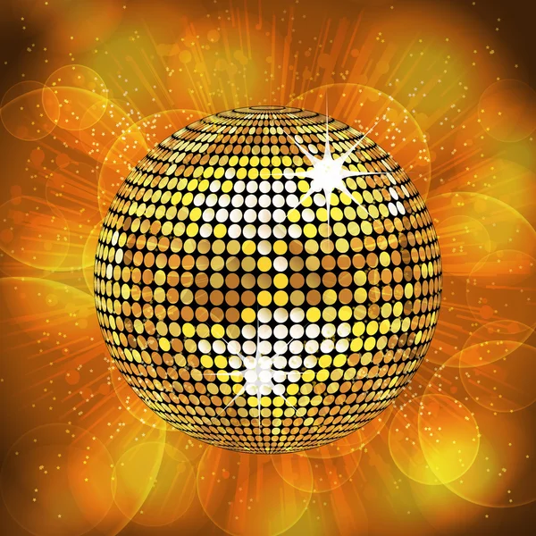 Gold disco ball background — Stock Vector