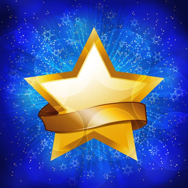 Gold célébration étoile fond — Image vectorielle