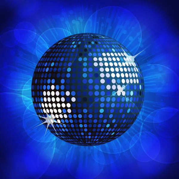 Disco ball background blue — Stock Vector