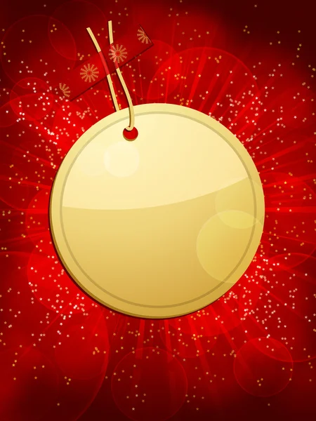 Vánoční dárek tag pozadí kruhové červené — Stockový vektor