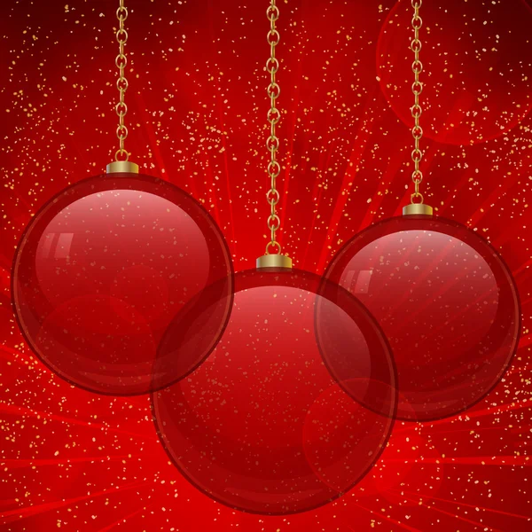 Glass christmas baubles background — Stock Vector