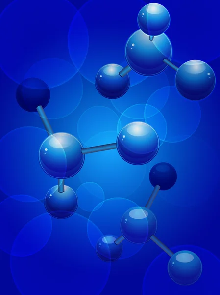 Blauwe molecuul achtergrond — Stockvector