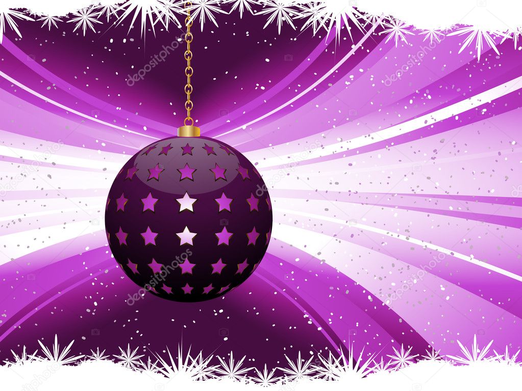 Purple Christmas bauble background