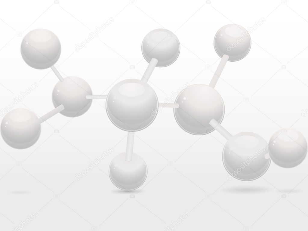 3d white molecular structure