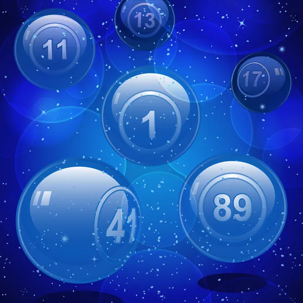 Bolas de lotería de bingo de vidrio — Vector de stock