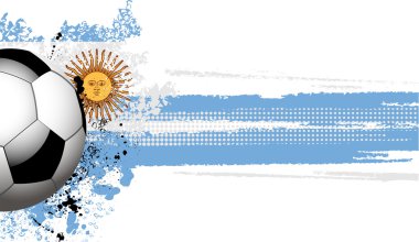 Argentinian flag and football clipart