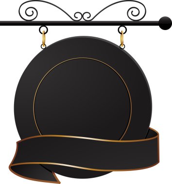 Black cafe sign and banner clipart