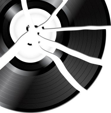 Broken record clipart