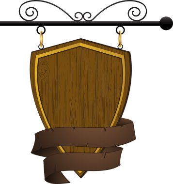 Wooden pub or cafe sign clipart