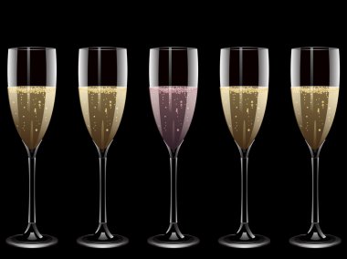Champagne and pink champagne clipart