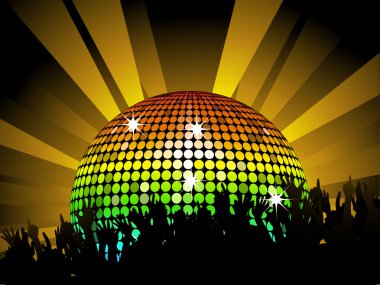 Disco ball and crowd clipart