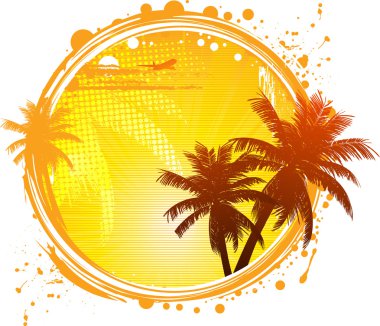 Tropical summer circle clipart