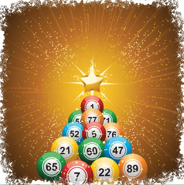 Bingo labdát karácsonyi fa — Stock Vector