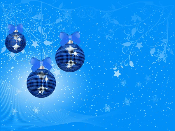 Mavi Noel baubles — Stok Vektör