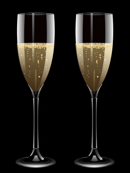 Flauti Champagne — Vettoriale Stock