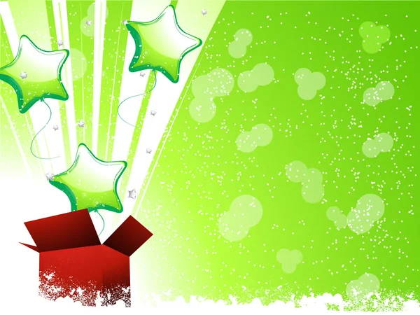 Jul låda och ballonger — Stock vektor
