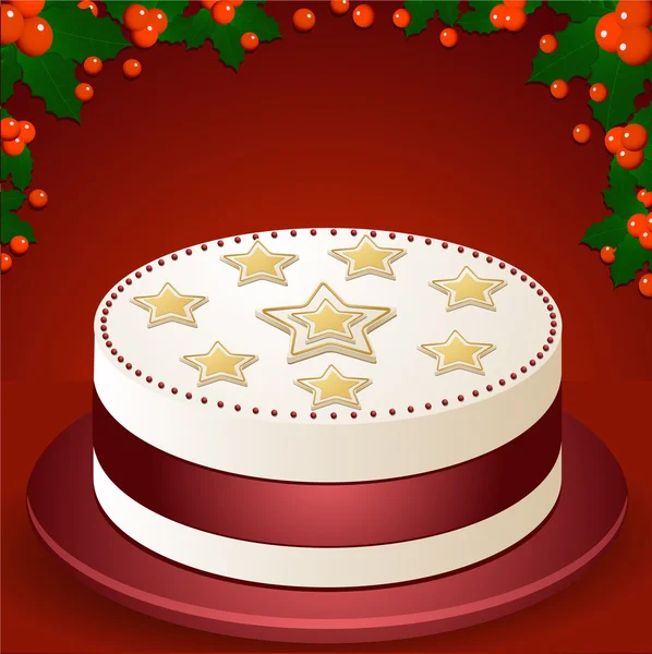圣诞蛋糕 — 图库矢量图片