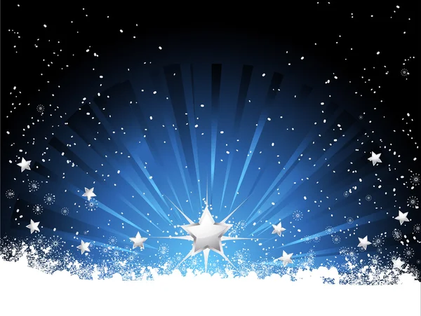 Estrellas de Navidad y copos de nieve — Vector de stock