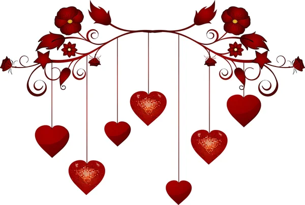 Sevgililer günü kalpleri sarkan — Stok Vektör