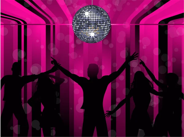Bailarines de discoteca — Vector de stock