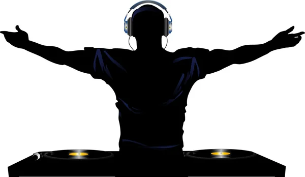 DJ und Plattenspieler — Stockvektor