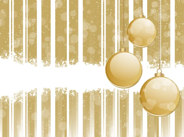 Glänsande guld julgranskulor — Stock vektor