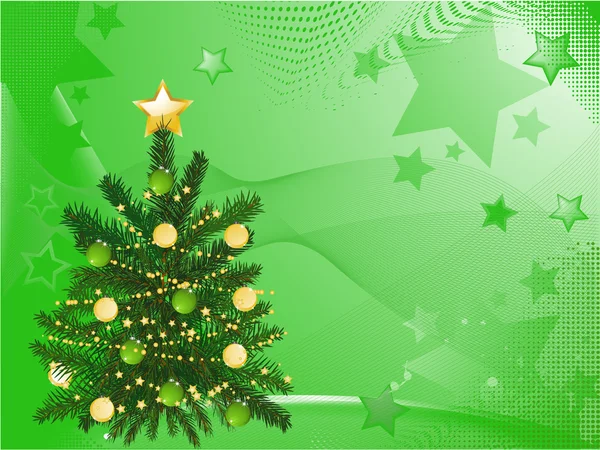 Green Christmas tree background — Stock Vector