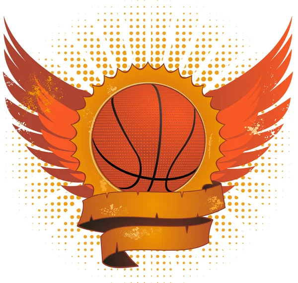 Grunge basketball shield — Stock Vector