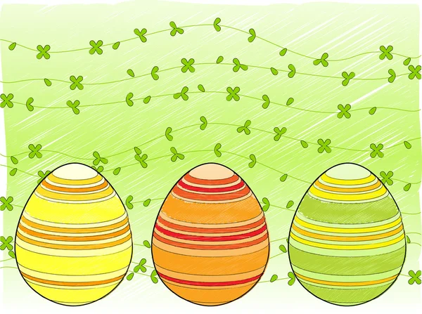 Húzott vonal húsvéti tojás — Stock Vector