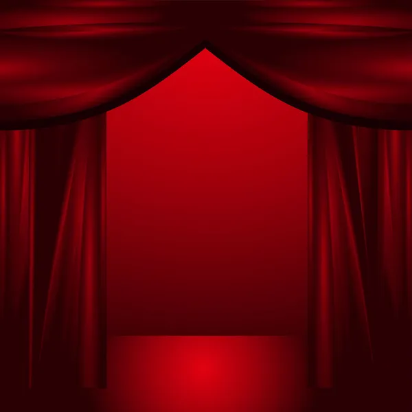 Open theatre curtains — Stock Vector