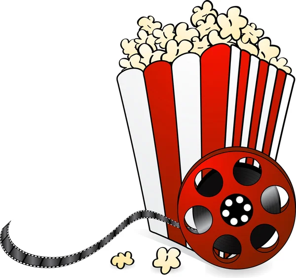 Popcorn und Filmrolle — Stockvektor