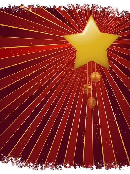 Étoile de Noël rouge et or — Image vectorielle