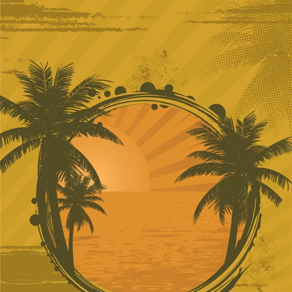 Palmiers grunge rétro — Image vectorielle