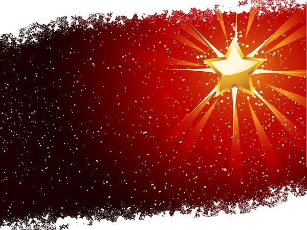 Parlayan altın christmas yıldız arka plan — Stok Vektör