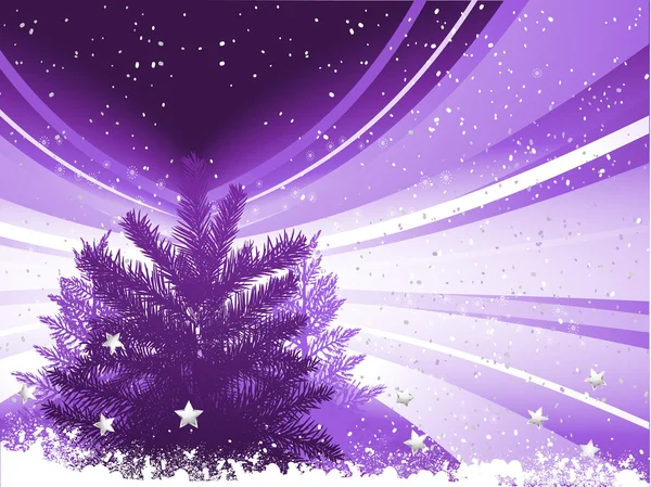 Silhouet kerstboom achtergrond — Stockvector