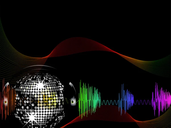 Boule disco argentée et égaliseur — Image vectorielle
