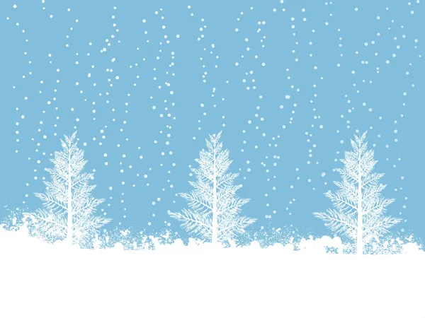 Karlı kış Noel sahne — Stok Vektör