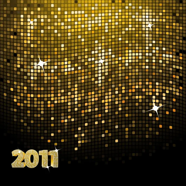 Glittrande nyår guld mosaik bakgrund — Stock vektor
