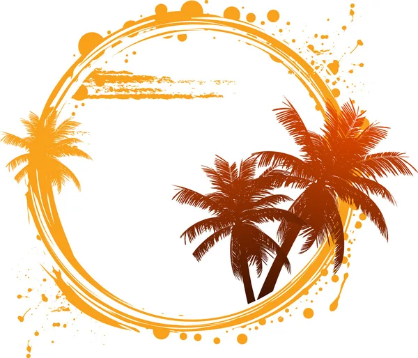 Tropiska sommaren cirkel — Stock vektor
