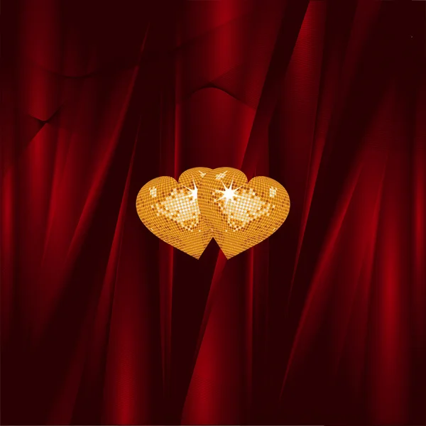 Valentine gold and silk background — Stock Vector