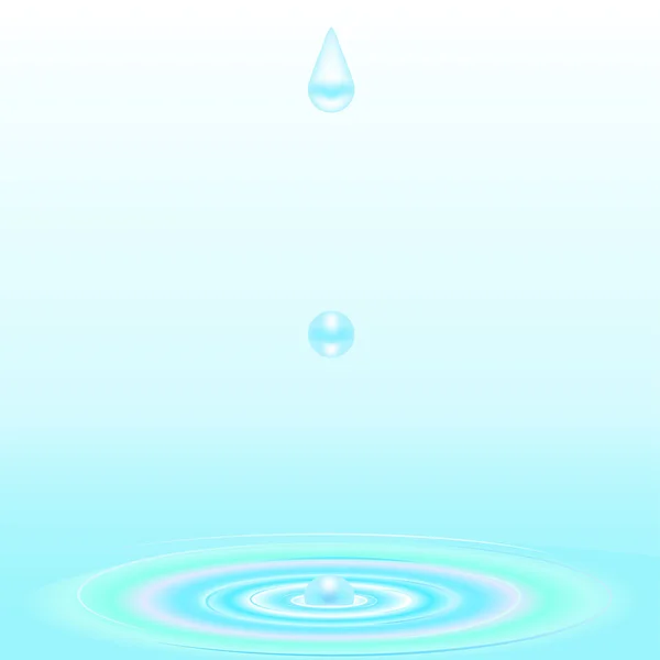 Water droplet and ripple background — Stock Vector