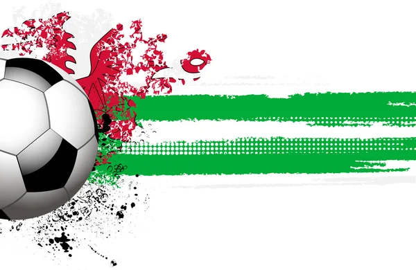 Bayrak ve futbol Galce — Stok Vektör