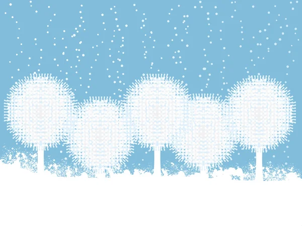 Árboles de bola de nieve de invierno — Stok Vektör