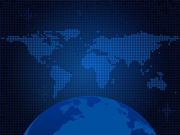 Wereldkaart en globe — Stockvector