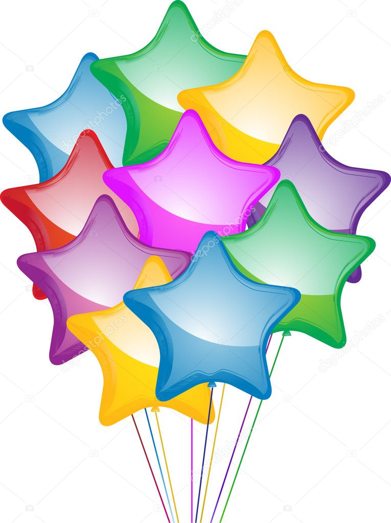 Bunch of star shaped balloons