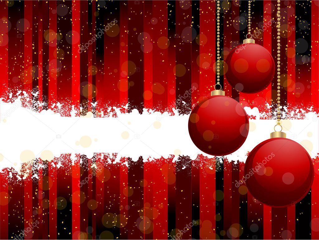 Glossy red bauble background