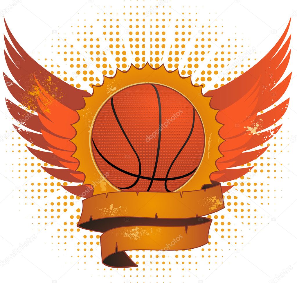 Grunge basketball shield