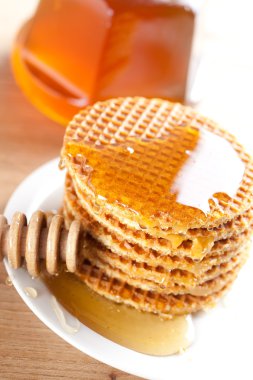 Waffle with honey clipart
